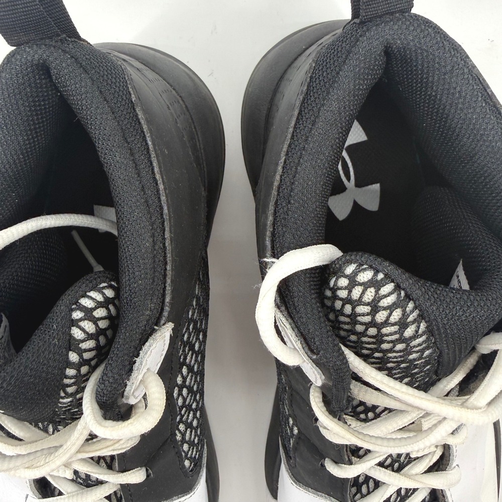 Under Armour Lockdown 5 Basketball Shoes Mens 10 White Black Athletic Shoes - Picture 4 of 11
